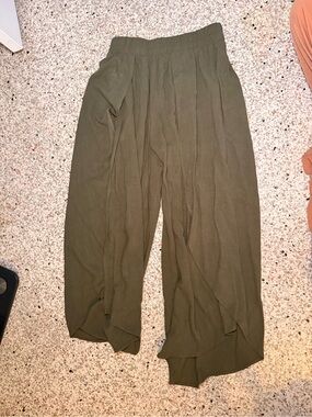 Sozy Clementine Pant | Sage Olive | Linen Blend Wide Leg | Size S | Discontinued